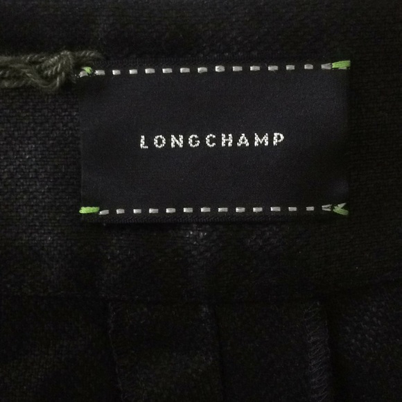 Longchamp black high rise crop coated linen pants - Picture 4 of 7